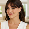 14K Two Tone Gold Diamon Oro Cascade Drop Earrings, view 2