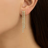 14K Two Tone Gold Diamon Oro Cascade Drop Earrings, view 3