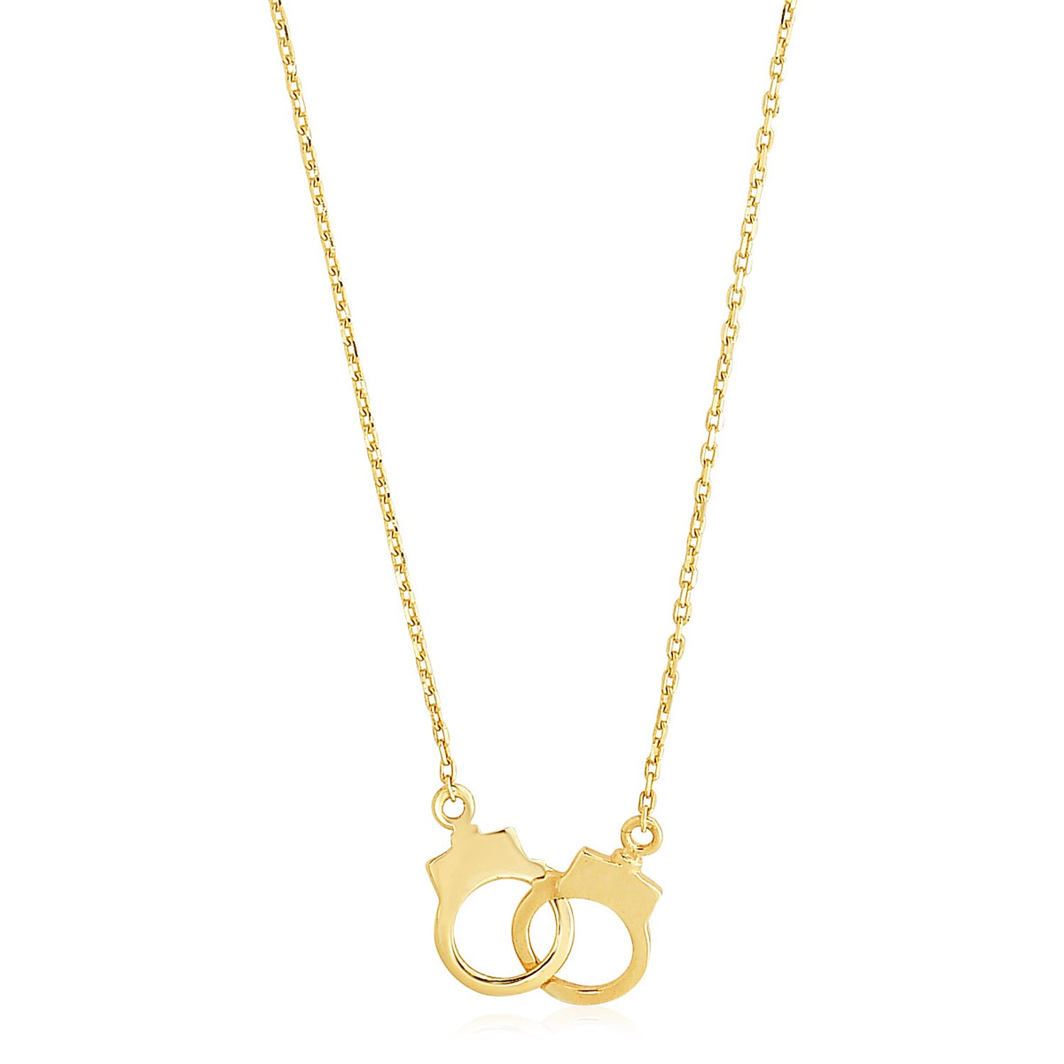 14K Yellow Gold High Polish Handcuff Necklace