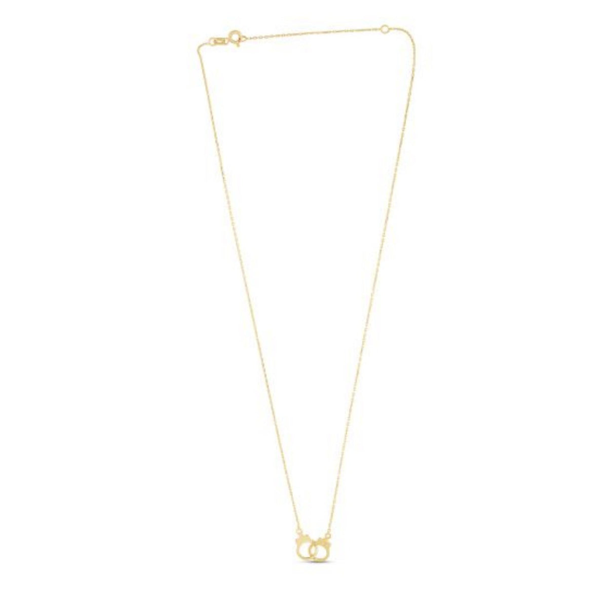 14K Yellow Gold High Polish Handcuff Necklace, view 2