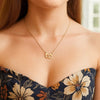 14K Yellow Gold High Polish Handcuff Necklace, view 3