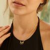 14K Yellow Gold High Polish Handcuff Necklace, view 4