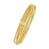 14K Yellow Gold Polished Omega And Beaded Layered Cuff (7.80 mm), view 2