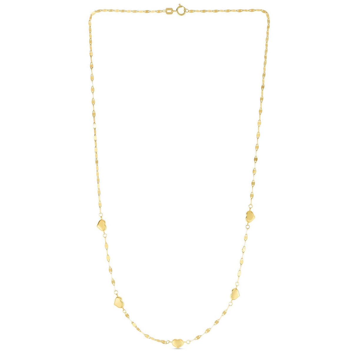 14K Yellow Gold Heart Necklace, view 2