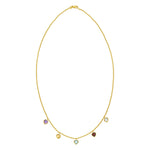14K Yellow Gold Multi Gemstone Heart Necklace (1.50 mm), view 2