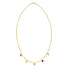 14K Yellow Gold Multi Gemstone Heart Necklace (1.50 mm), view 2
