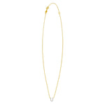 14K Yellow Gold Mini Diamond U Initial Pendant Necklace, view 2