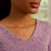 14K Yellow Gold Mini Diamond U Initial Pendant Necklace, view 4