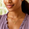 14K Yellow Gold Yours Truly Large Initial Z Necklace, view 3