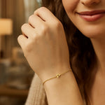 14K Yellow Gold Mini Initial P Bracelet, view 6