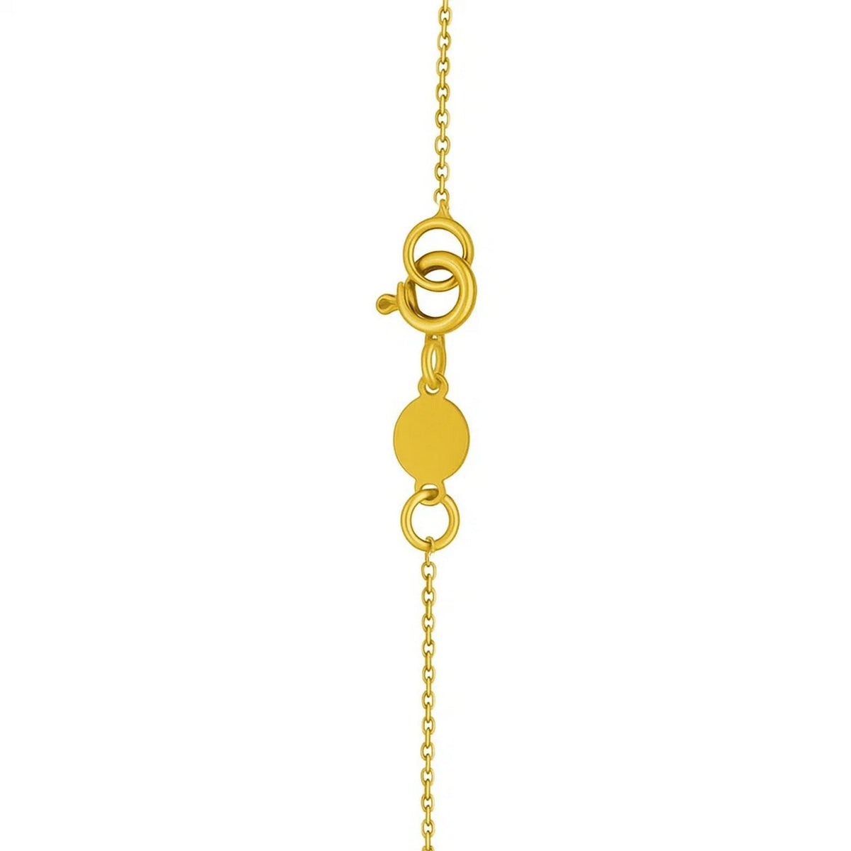 14K Yellow Gold Mini Diamond B Initial Pendant Necklace, view 4