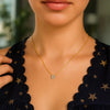 14K Yellow Gold Mini Diamond B Initial Pendant Necklace, view 5