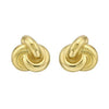 Sterling Silver Yellow Gold Plated Puffed Love Knot Stud Earrings