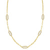14K Yellow Gold Diamon Oro Paperclip Necklace