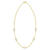 14K Yellow Gold Diamon Oro Paperclip Necklace, view 2