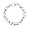 Rhodium Plated Sterling Silver Bold Bead Bracelet (10.00 mm)