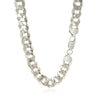 Rhodium Plated Sterling Silver Curb Style Chain (10.20 mm), view 3