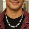 Rhodium Plated Sterling Silver Curb Style Chain (10.20 mm), view 5