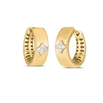 14K Yellow Gold Trilogy Diamond Clover Earrings, view 2