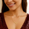 14K Yellow Gold Yours Truly Large Initial L Necklace, view 3