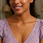 14K Yellow Gold Yours Truly Large Initial L Necklace, view 4