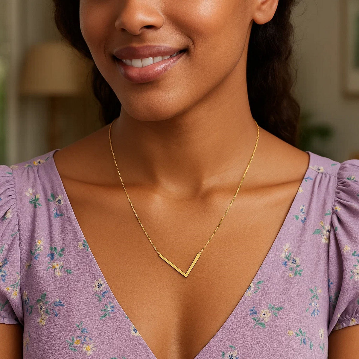 14K Yellow Gold Yours Truly Large Initial L Necklace, view 4