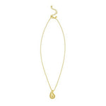 Sterling Silver Gold Plated Puffed Raindrop CZ Necklace, view 2
