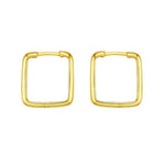 14 Yellow Gold Square Hoop Earrings, view 2