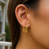 14 Yellow Gold Square Hoop Earrings, view 3