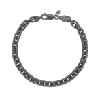 Sterling Silver Black Ruthenium Plated Oval Link Bracelet (5.60 mm), view 3