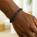 Sterling Silver Black Ruthenium Plated Oval Link Bracelet (5.60 mm), view 7