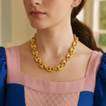 Puffed Mariner Link 12mm Necklace in 14K Yellow Gold, view 5