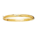14K Yellow Gold Childrens Bangle with Diamond Cuts (5.50 mm), view 2