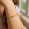 14K Yellow Gold Childrens Bangle with Diamond Cuts (5.50 mm), view 3