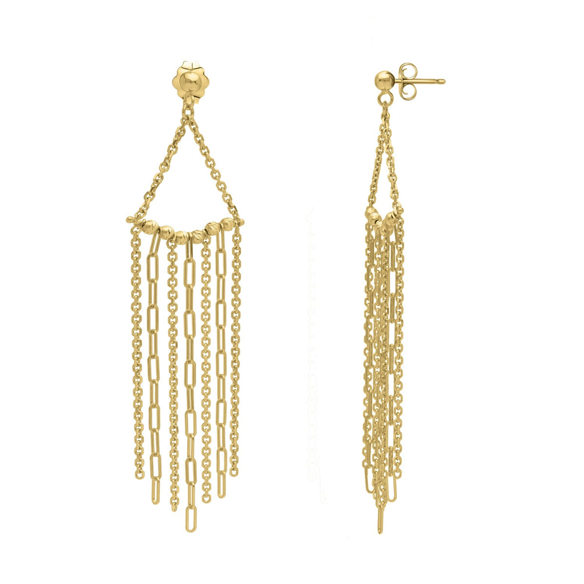 Fringe Earrings in 14K Yellow Gold, view 2