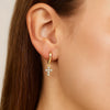 14K Yellow Gold Petite Diamond Cross Earrings, view 3