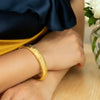 Engraved Large Bangle in 14K Yellow Gold (12.00 mm), view 3