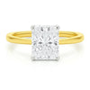 5 Carat Radiant Lab Grown IGI G/VS1 Diamond Solitaire Ring in 14K Yellow Gold