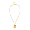 Sterling Silver Gold Plated Flower Cubic Zirconia Charm Necklace