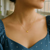 14K Yellow Gold Pisces Necklace, view 5