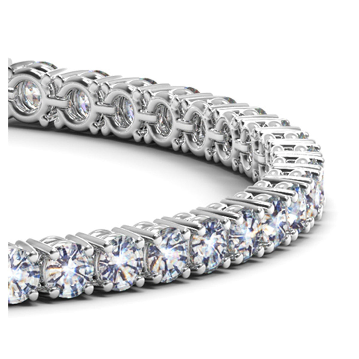 Lab Grown Round Diamond Tennis Bracelet in 14K White Gold (10 cctw F/G VS2/SI1), view 2