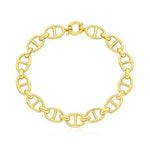 14K Yellow Gold High Polish Mariner Link Bracelet (8.80 mm)