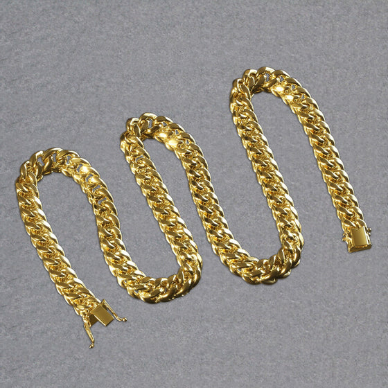 10k Yellow Gold Semi Solid Miami Cuban Chain (9.10 mm)