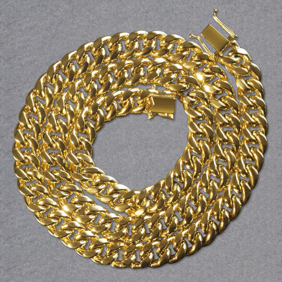 10k Yellow Gold Semi Solid Miami Cuban Chain (9.10 mm)
