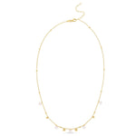 14K Yellow Gold Pearl and Scattered Bead Necklace, view 2