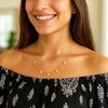 14K Yellow Gold Pearl and Scattered Bead Necklace, view 3