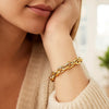 14K Yellow Gold Polished Cable Link Bracelet, view 2