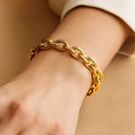 14K Yellow Gold Polished Cable Link Bracelet, view 3