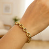 14K Yellow Gold Polished Cable Link Bracelet, view 4