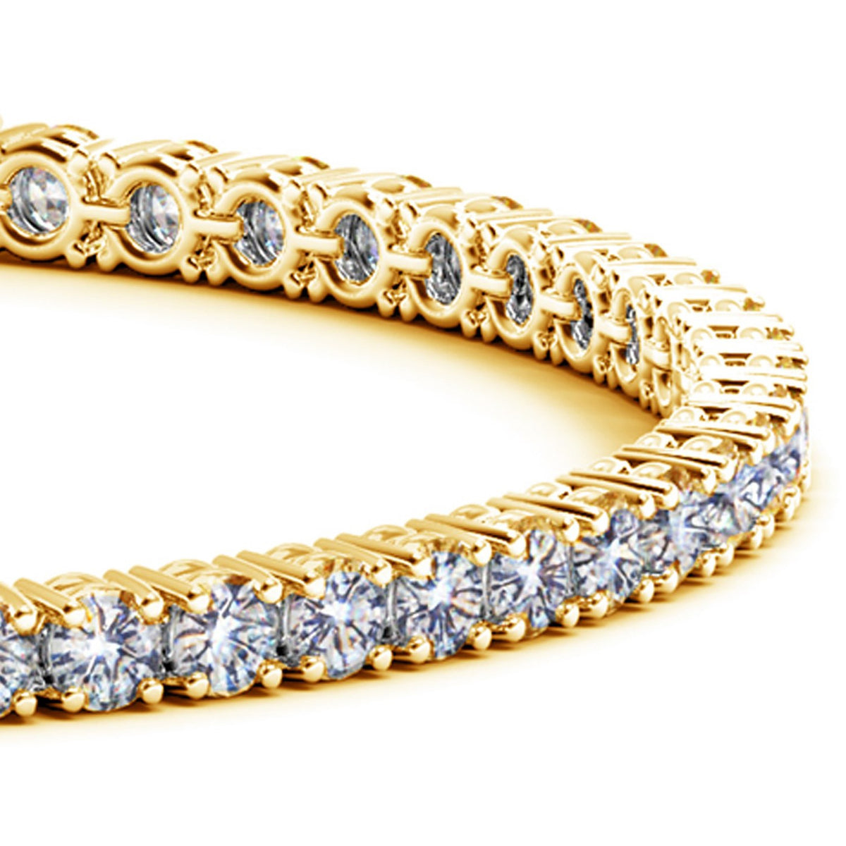 Lab Grown Round Diamond Tennis Bracelet in 14K Yellow Gold (7 cctw F/G VS2/SI1), view 2